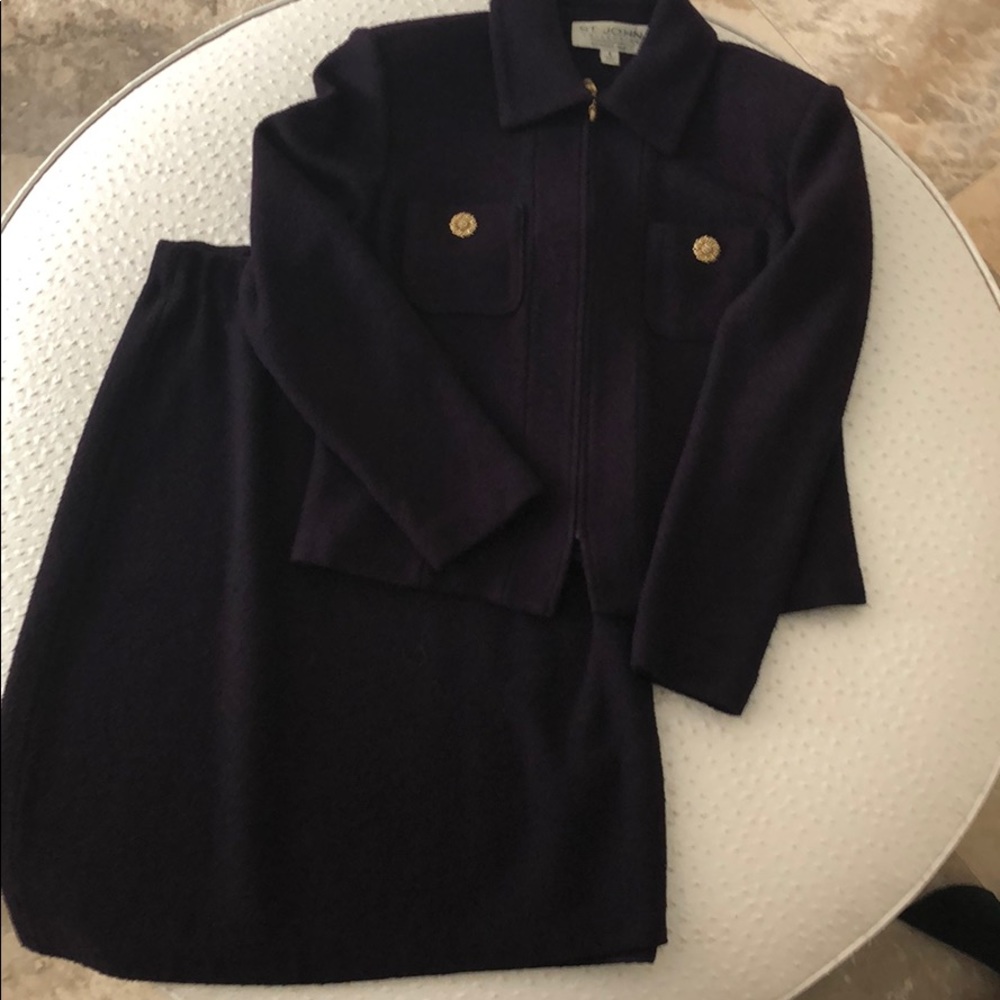 Dark purple St John suit. Size 4.